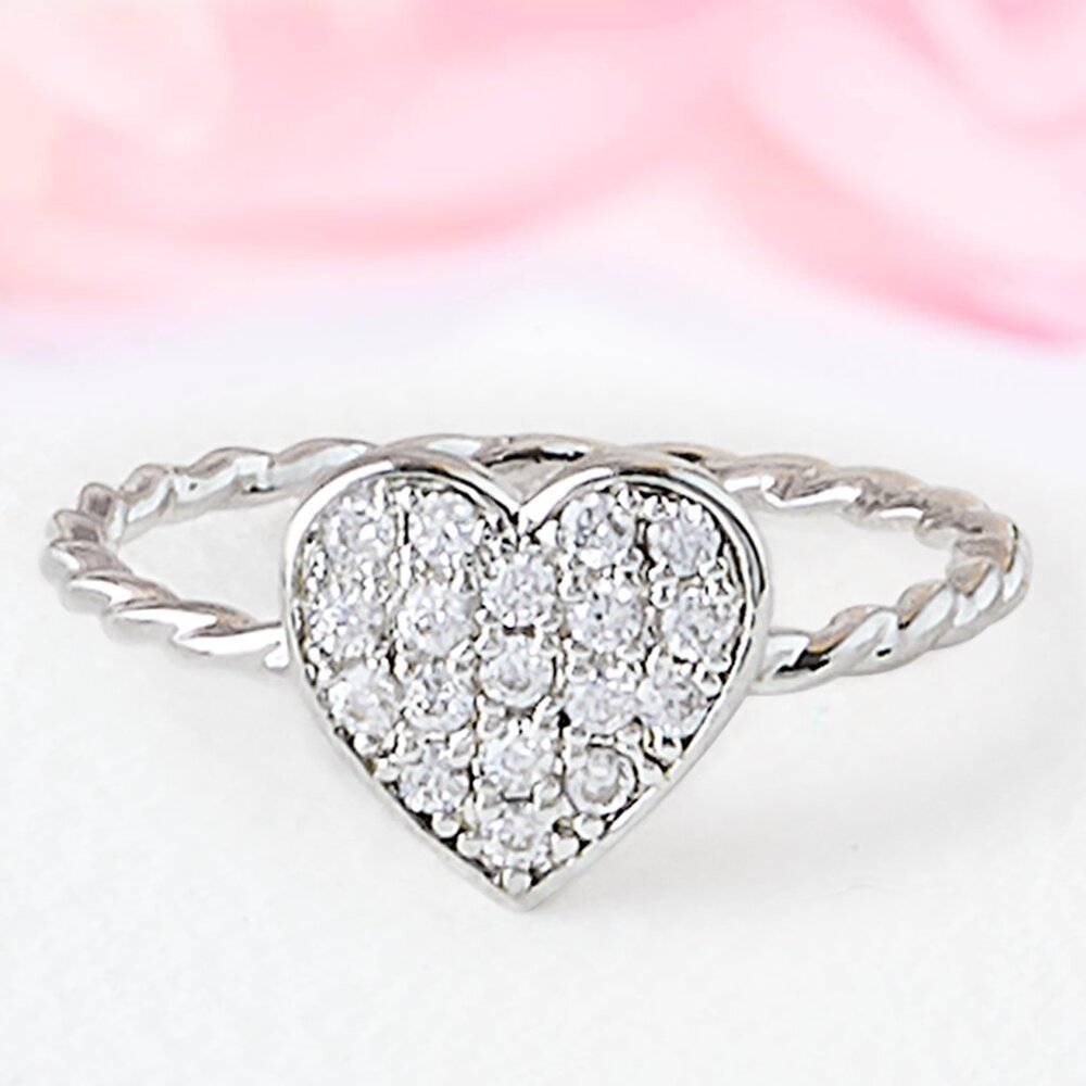 Gemstone Heart Ring with braided band, Charmed Aroma